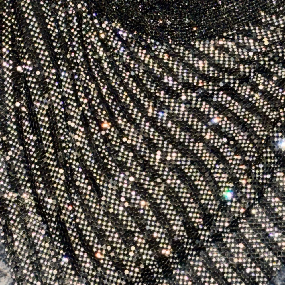STEVE MADDEN JANET SPARKLE SILVER & BLACK BACKLESS COWL NECK PARTY HALTER TOP - Picture 7 of 14